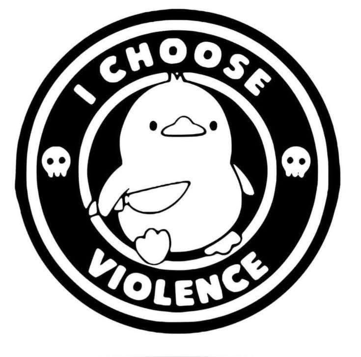 I choose violence duck - Stickers and More by MatthiaStickers and More by Matthia