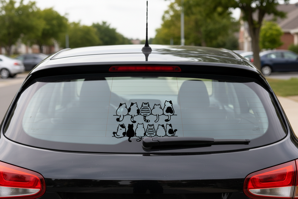 Kitties in a line - Stickers and More by Matthia